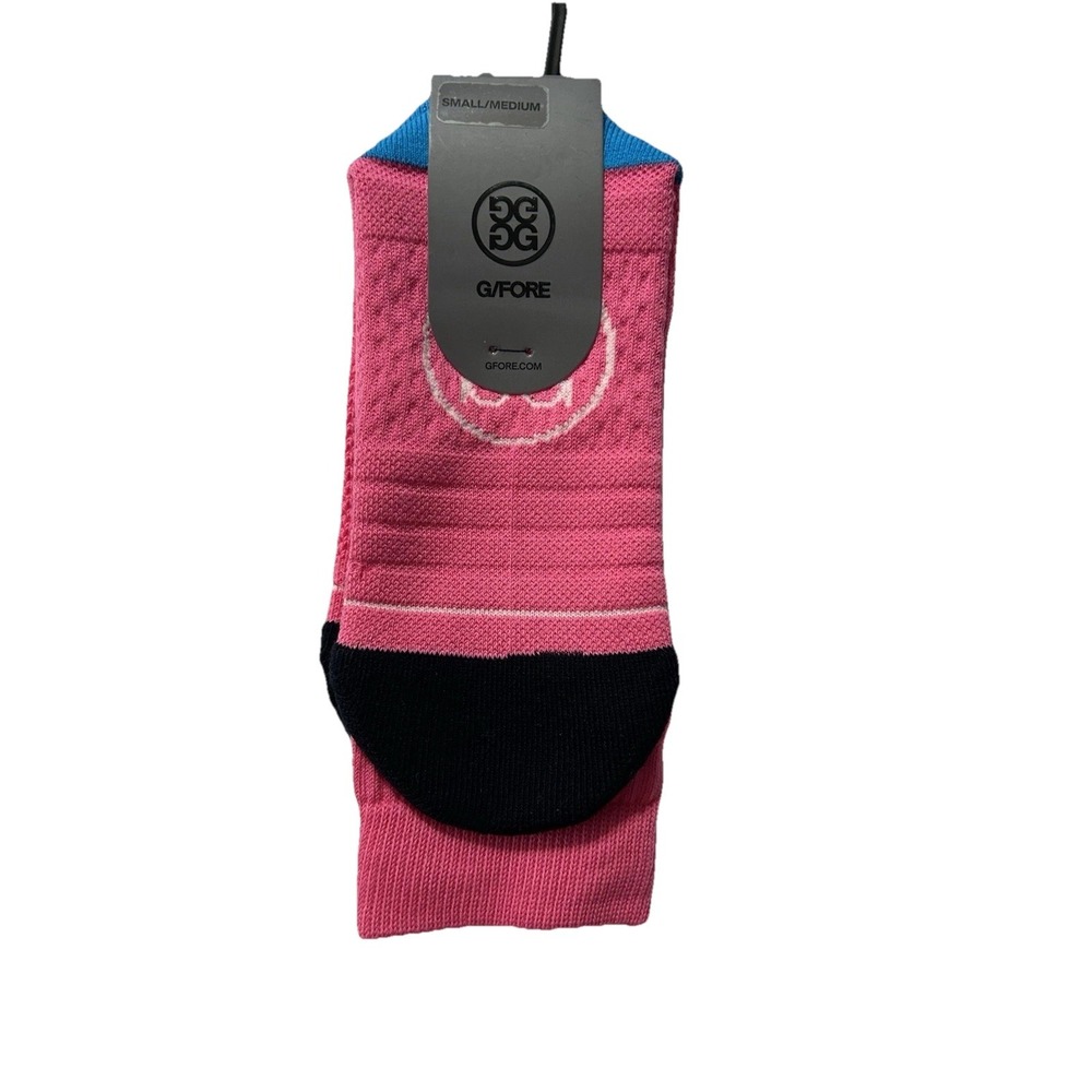 G/Fore Mens S/M Knockout Pink Pray For Birdies Crew Socks (SC)